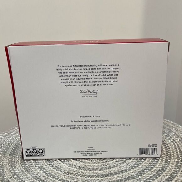 Hallmark Keepsake Disney Princess Mini Tree Topper and Skirt Set NWT - Picture 8 of 8